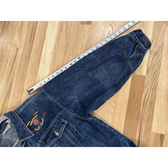 Vintage 90s Y2K Forelli Rose Denim Trucker Jacket Women’s Sz 20 Oversized XL - Picture 8 of 8